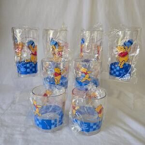 Zak Designs Winnie the Pooh Plastic Glasses - Tumblers Set of 8 New